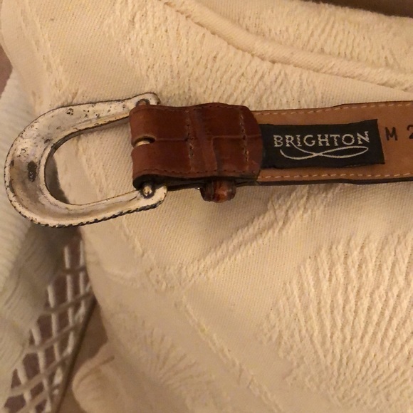 Vintage Brighton brown leather belt w/silver - Picture 4 of 4